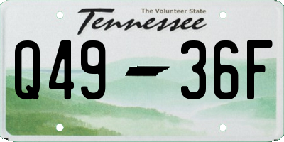 TN license plate Q4936F