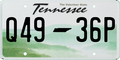 TN license plate Q4936P