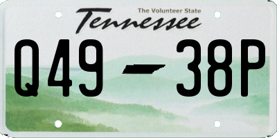 TN license plate Q4938P
