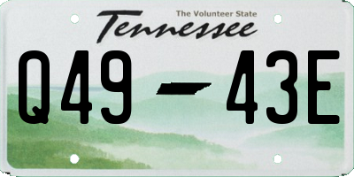 TN license plate Q4943E