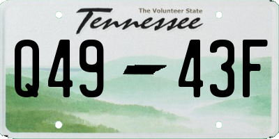 TN license plate Q4943F