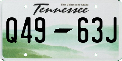 TN license plate Q4963J