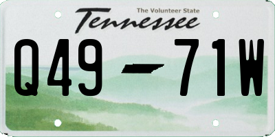 TN license plate Q4971W