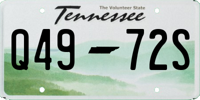 TN license plate Q4972S