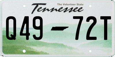 TN license plate Q4972T