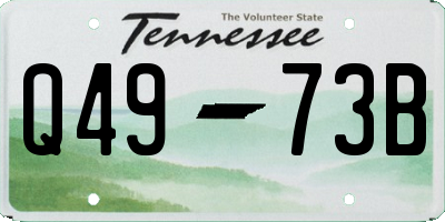 TN license plate Q4973B