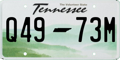 TN license plate Q4973M