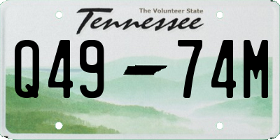 TN license plate Q4974M