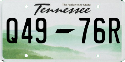 TN license plate Q4976R