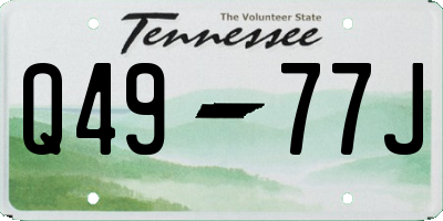 TN license plate Q4977J