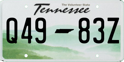 TN license plate Q4983Z