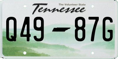 TN license plate Q4987G