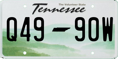 TN license plate Q4990W