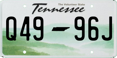 TN license plate Q4996J