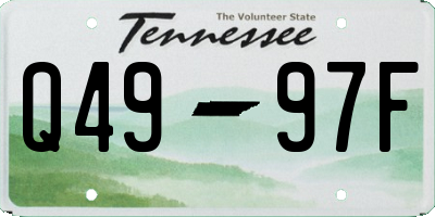 TN license plate Q4997F