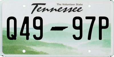 TN license plate Q4997P