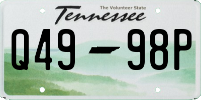 TN license plate Q4998P