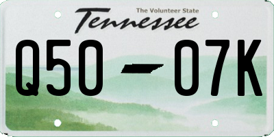 TN license plate Q5007K