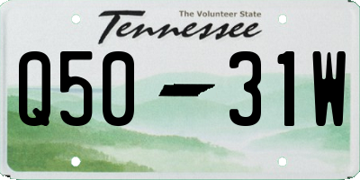 TN license plate Q5031W