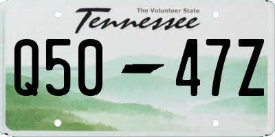 TN license plate Q5047Z
