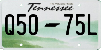 TN license plate Q5075L