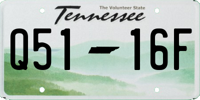 TN license plate Q5116F