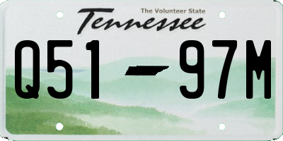 TN license plate Q5197M