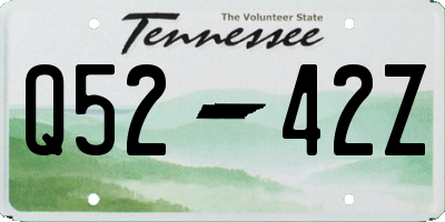 TN license plate Q5242Z