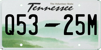 TN license plate Q5325M