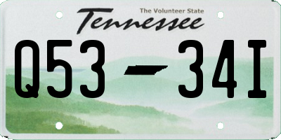 TN license plate Q5334I
