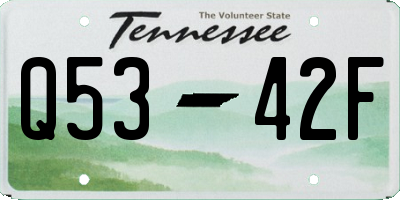 TN license plate Q5342F