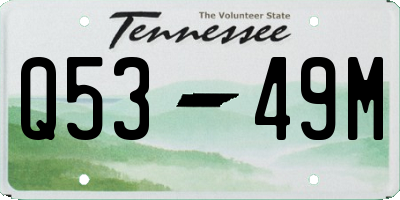TN license plate Q5349M