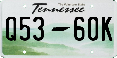 TN license plate Q5360K