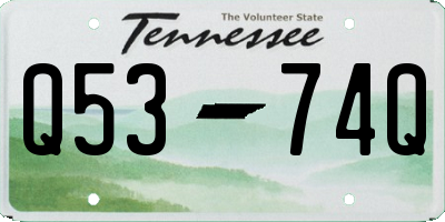 TN license plate Q5374Q