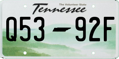TN license plate Q5392F