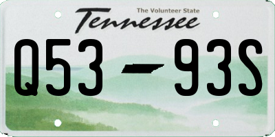 TN license plate Q5393S