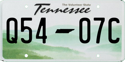 TN license plate Q5407C