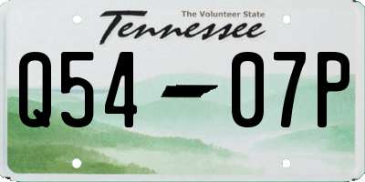 TN license plate Q5407P