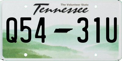 TN license plate Q5431U
