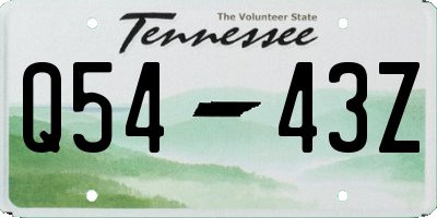TN license plate Q5443Z