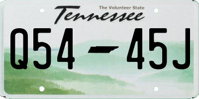 TN license plate Q5445J