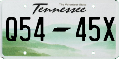 TN license plate Q5445X