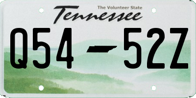 TN license plate Q5452Z