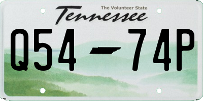 TN license plate Q5474P