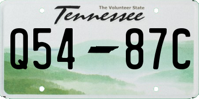 TN license plate Q5487C