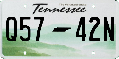 TN license plate Q5742N