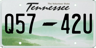 TN license plate Q5742U