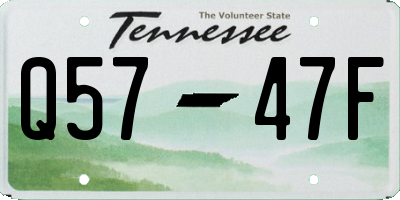 TN license plate Q5747F