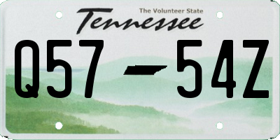 TN license plate Q5754Z