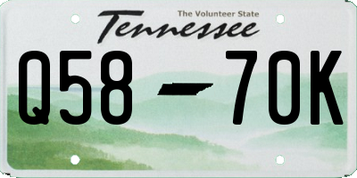 TN license plate Q5870K